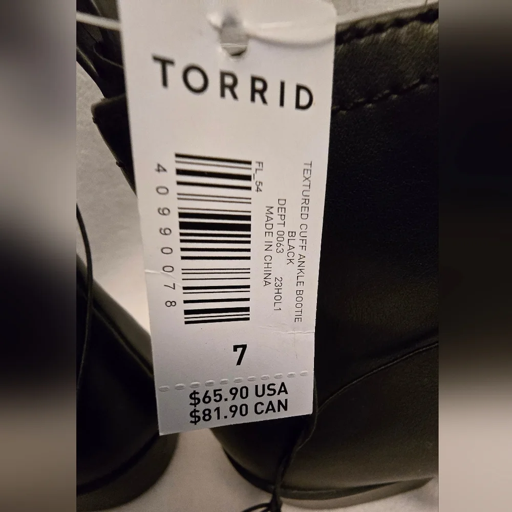 Torrid Black Ankle Booties with Suede Accents